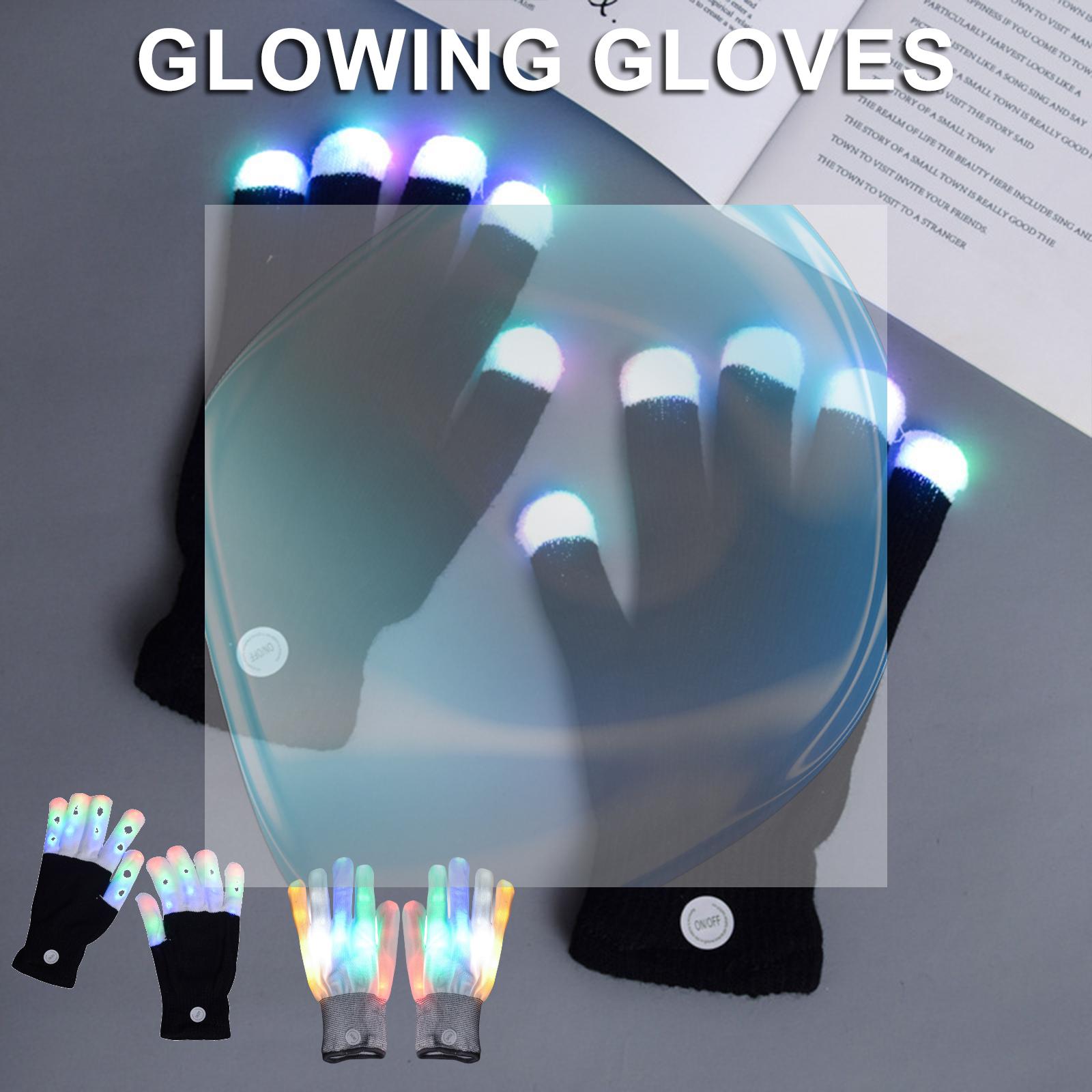 Led Gloves Music - LED-knipperende vingerverlichtingshandschoenen Ademende kleurrijke rave-lichtglowwanten voor