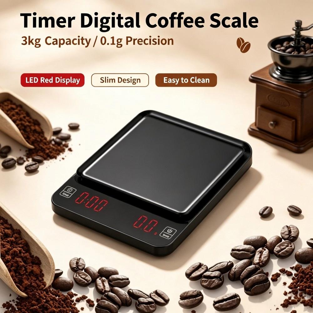 Electronics & Gadgets Starting With V - 3kg/0.1g Hoge Precisie Digitale Koffieweegschaal, LED