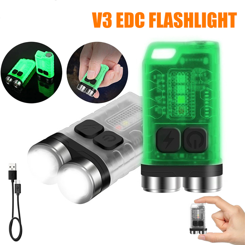 Mini Electronics Gadgets - V3 EDC-zaklamp Mini-sleutelhanger 900LM Superheldere multifunctionele