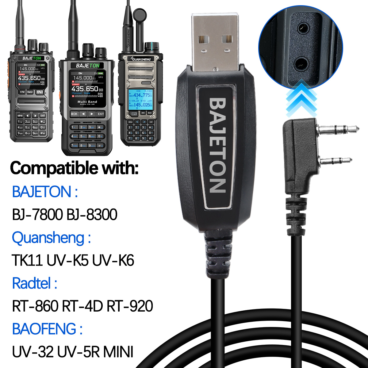 Mini Electronics Gadgets - BAJETON Walkie Talkie USB Programmeerkabel K