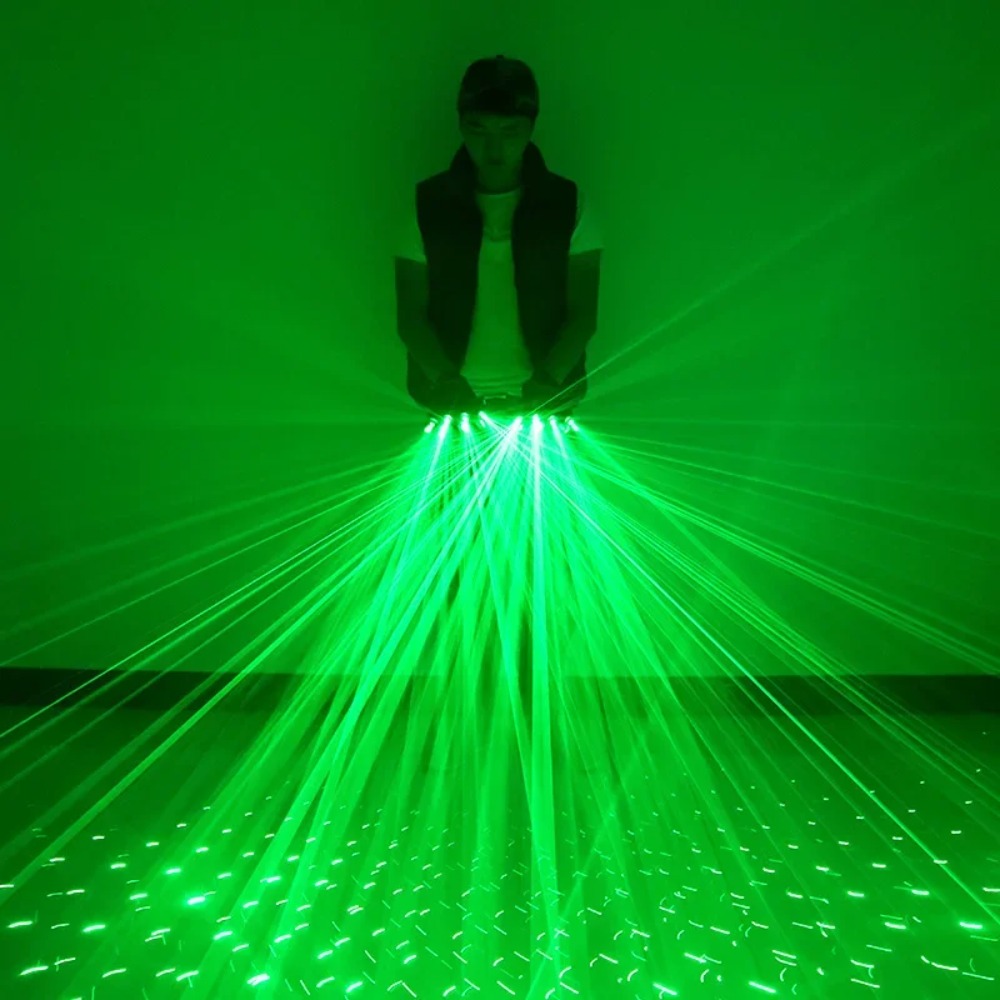 Led Gloves Music - Groene laserhandschoenen Laser FlashFinger Dress Up