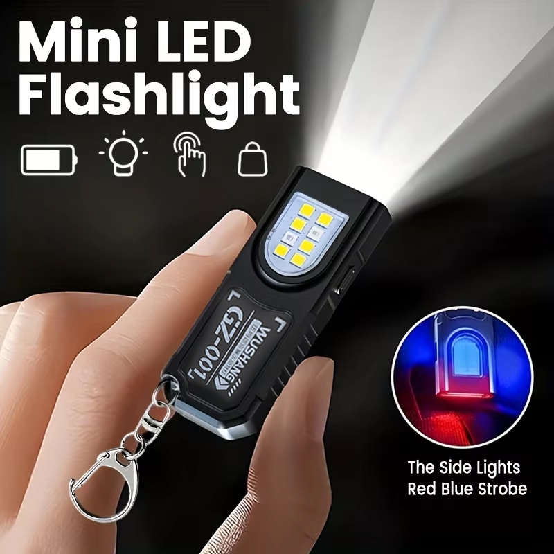 Mini Electronics Gadgets - Multifunctionele sleutelhangerzaklamp USB oplaadbare mini-zaklamp met