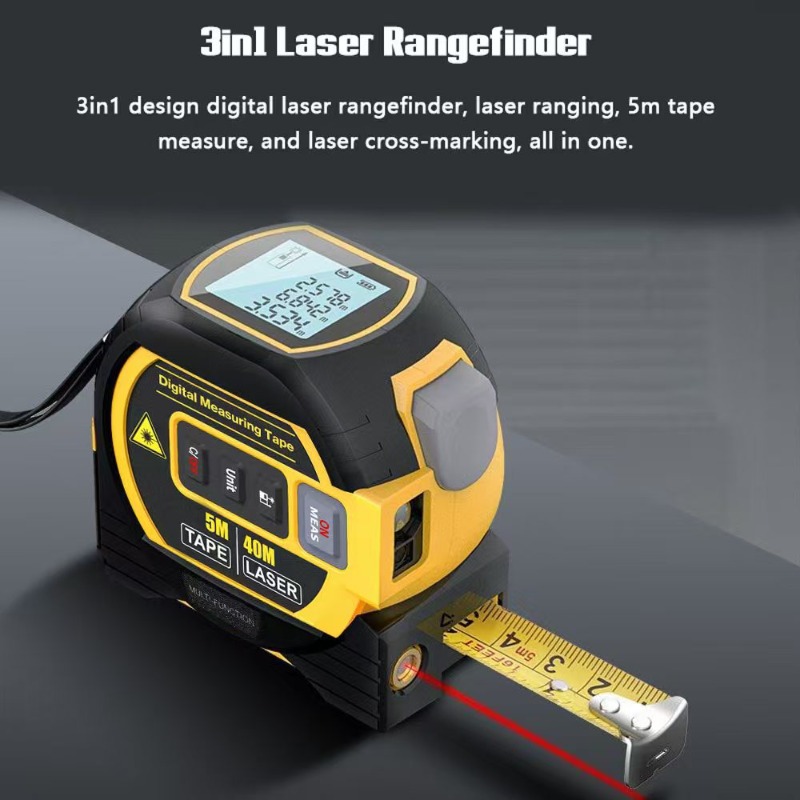 Laser Distance Measure - 3-in-1 laser afstandmeter meetlint infrarood kruislijn