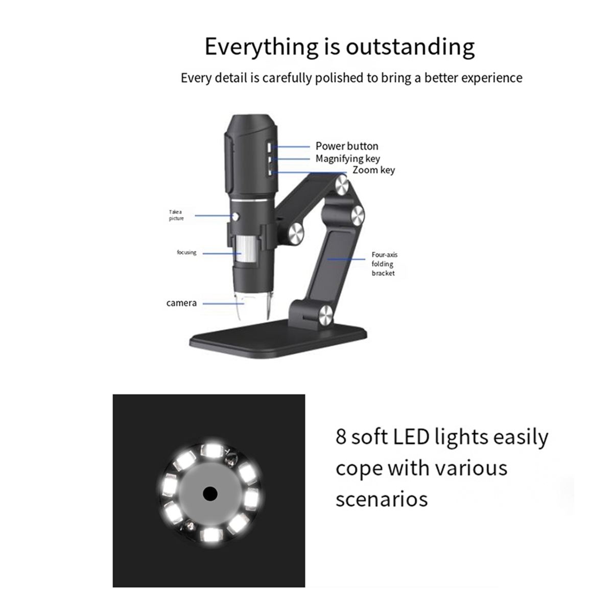 Usb Microscope Digital - A06K draadloze microscoop, WiFi USB digitale